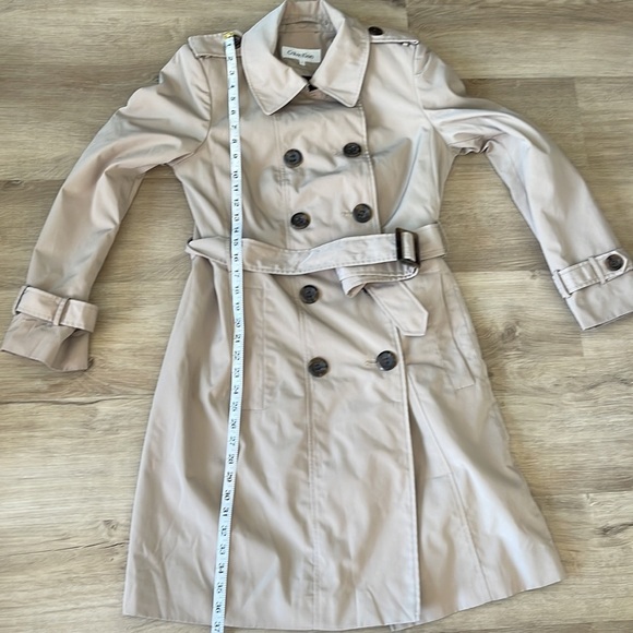 Calvin Klein Trench Coat Lined Water Resistant Tan Women's Size S - Picture 4 of 11
